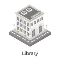costruzione e architettura della biblioteca vettore