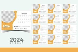 2024 calendario tavolo design modello, moderno nuovo anno calendario design nel attività commerciale stile vettore