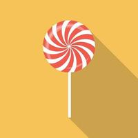 icona piana di caramelle dolci con ombra lunga, illustrazione vettoriale