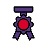 medaglia icona colorato schema rosso viola colore militare simbolo Perfetto. vettore