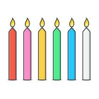 candele con fuoco fiamma vettore icona illustrazione. ardente candela e fiamma piatto icona