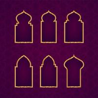 3d cornice moschea porta interior design illustrazione vettoriale in colore oro