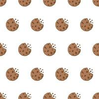 cioccolato biscotti senza soluzione di continuità modello su un' bianca sfondo. biscotti Pepe vettore illustrazione