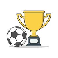 oro tazza con un' calcio palla vettore icona illustrazione. sport torneo premio piatto icona