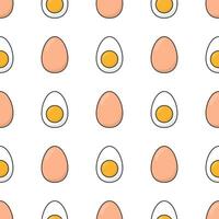 uova senza soluzione di continuità modello su un' bianca sfondo. pollo uova icona tema vettore illustrazione