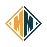 mm minimalista logo design modello vettore