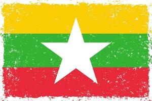Myanmar bandiera grunge afflitto stile vettore