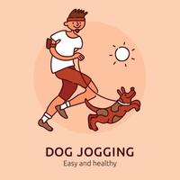 illustrazione vettoriale di poster da jogging per animali domestici