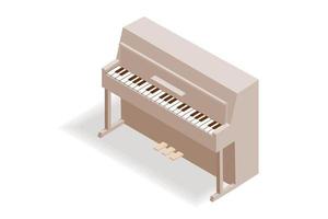 illustrazione di pianoforte isometrica. vettore in legno classico, pianoforte acustico illustrazione isolato su sfondo bianco.