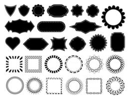 elementi di design vettoriale, diverse forme piatte per la sovrapposizione di testo, cornici di testo vuote, isolate su sfondo bianco vettore