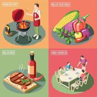 illustrazione vettoriale del concetto di design della griglia per barbecue