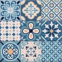 realistico piastrelle per pavimento in ceramica ornamenti set di icone illustrazione vettoriale