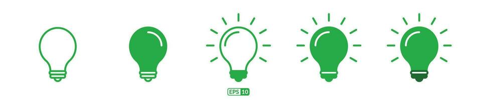 eco verde lampadina icona impostato eps10 vettore