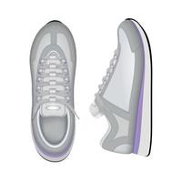 illustrazione vettoriale di composizione realistica di scarpe sportive