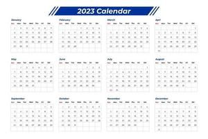 Calendario 2023 con tabella vettore