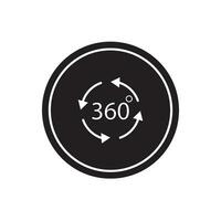 360 grado icona vettore