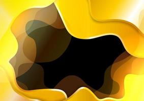 sfondo astratto dorato. composizione di forme papercut. illustratore di arte vettoriale gradiente