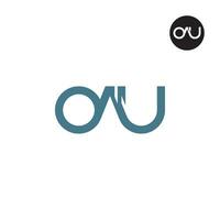 lettera oau monogramma logo design vettore