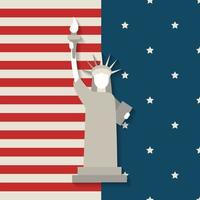 statua della libertà usa, 4 luglio giorno dell'indipendenza. vettore