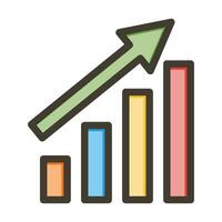 bar grafico vettore di spessore linea pieno colori icona per personale e commerciale uso.