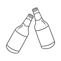 Due birra bottiglie. schema illustrazione isolato su bianca sfondo. vettore