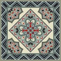 colorato ornamentale vettore design per tappeto, tapis, yoga stuoia. geometrico etnico clipart. arabo ornamentale tappeto con decorativo elementi.persian tappeto