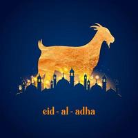 illustrazione di pecore che desiderano eid ul adha felice bakra id festa santa dell'islam musulmano vettore
