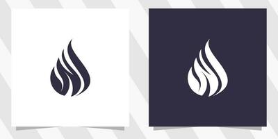 lettera w con fuoco logo design vettore