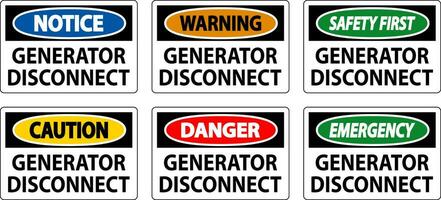 emergenza cartello Generatore disconnect vettore