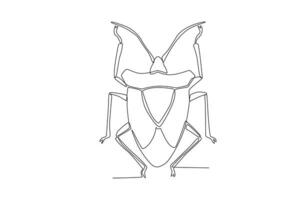 un' singolo continuo linea disegno di un grande scarafaggio per il di fattoria logo identità. singolo linea disegno grafico design vettore illustrazione