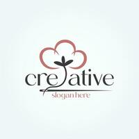 cotone fiore logo design. minimo cotone linea logo vettore modello