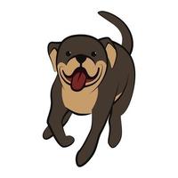 simpatico cartone animato illustrazione vettoriale icona di un grosso cane. è uno stile piatto.