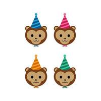 carino scimmia compleanno festa illustrazione gratuito vettore