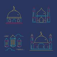 moschea schema colorato vettore