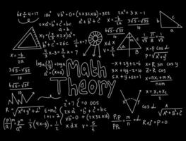 illustrazione realistica del fondo della lavagna di matematica vettore