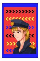 illustrazione del personaggio della donna della polizia vettore