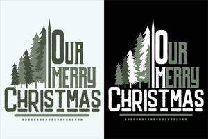 nostro allegro Natale giorno maglietta design vettore arte Gesù Santa