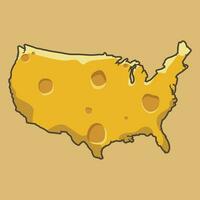 formaggio America carta geografica vettore