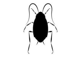 nero e bianca orientale scarafaggio clipart vettore isolato su bianca sfondo