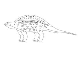 nero e bianca lotosauro dinosauro cartone animato personaggio vettore. colorazione pagina di un' lotosauro dinosauro vettore