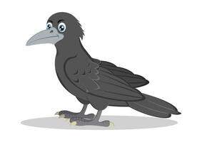 corvo cartone animato personaggio vettore illustrazione isolato su bianca sfondo