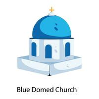 chiesa a cupola blu vettore