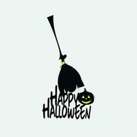 contento Halloween decorativo elemento o Halloween logo con tradizionale personaggi. applicabile per saluto carte, inviti, manifesti, festa volantini. vettore