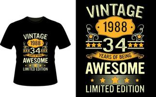 Vintage ▾ retrò t camicia design o Vintage ▾ compleanno t camicia design o Vintage ▾ retrò t camicia disegno, vettore, nero sfondo vettore