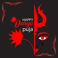 contento Durga puja illustrazione sfondo design vettore