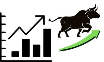 Toro e orso mercato tendenza nel crypto moneta o scorte. commercio scambio, verde su o rosso giù frecce grafico. criptovaluta prezzo grafico vettore. vettore