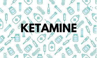 ketamina medico bottiglia di medicazione dissociativo anestetico Usato per induzione e Manutenzione di anestesia. vettore illustrazione