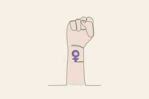 colore illustrazione di un' mano combattente per fermare Da donna violenza vettore