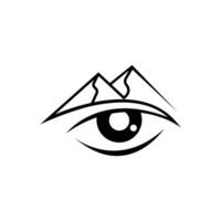 occhio montagna astratto logo design vettore