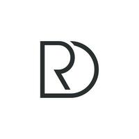 iniziale rd dr monogramma logo design vettore